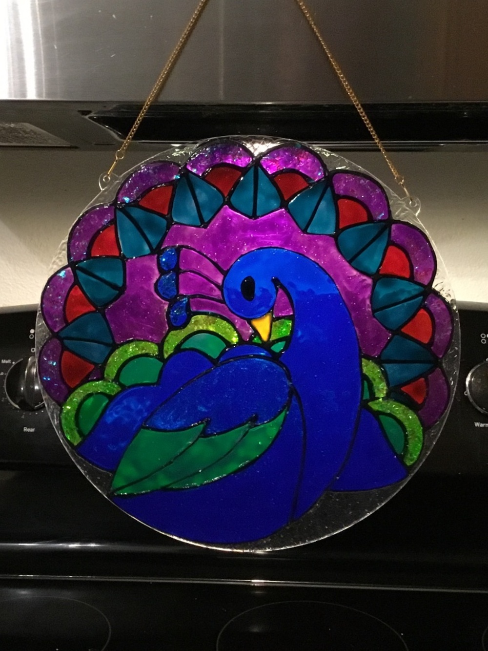 New Hand Painted Peacock on 10 X 10 inch acrylic